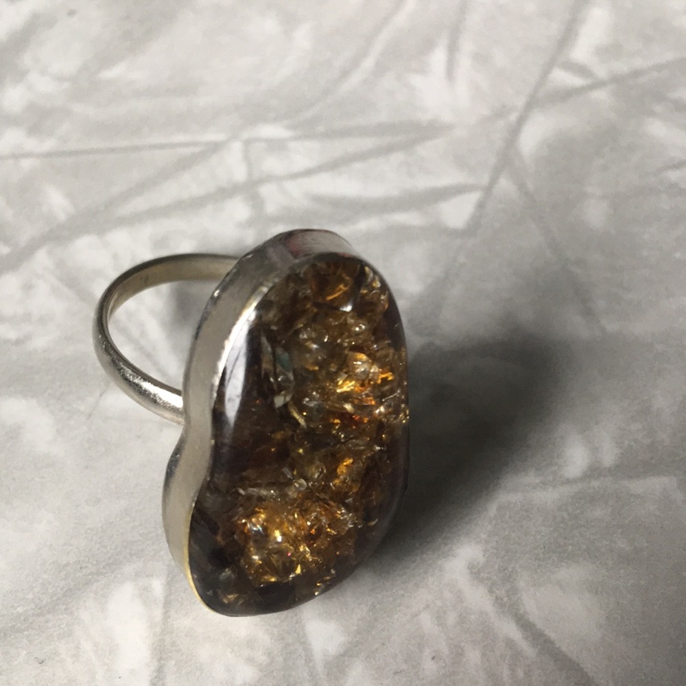 Amber Silver Ring - Picture 6 of 7